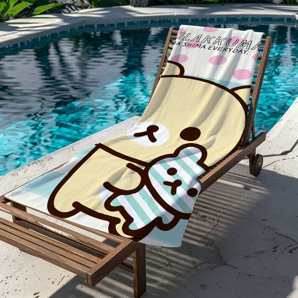 Rilakkuma Cartoon Beach Towel | Quick Dry Soft Pool Towel