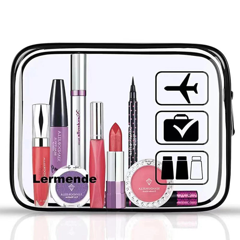 Clear PVC Travel Toiletry Bags – Waterproof Set of 3