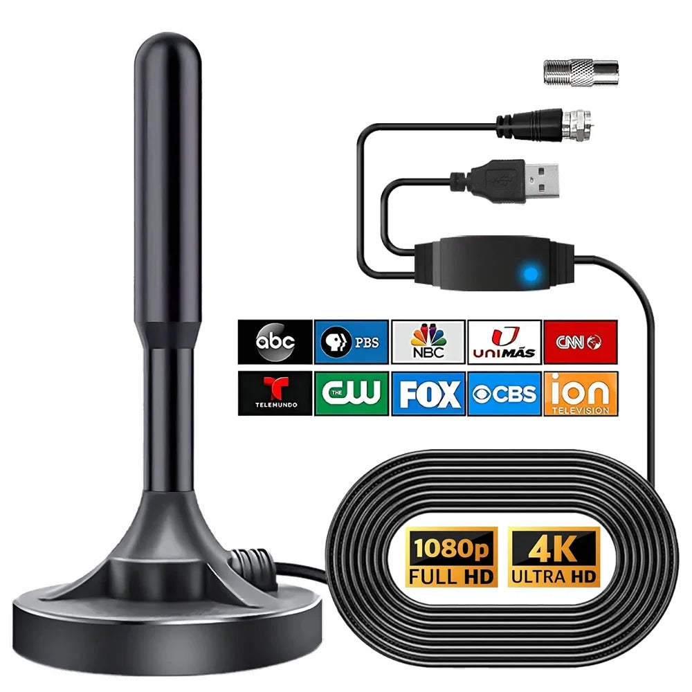 DVB-T2 Indoor Digital TV Antenna 4K | 5m Cable & Amplifier