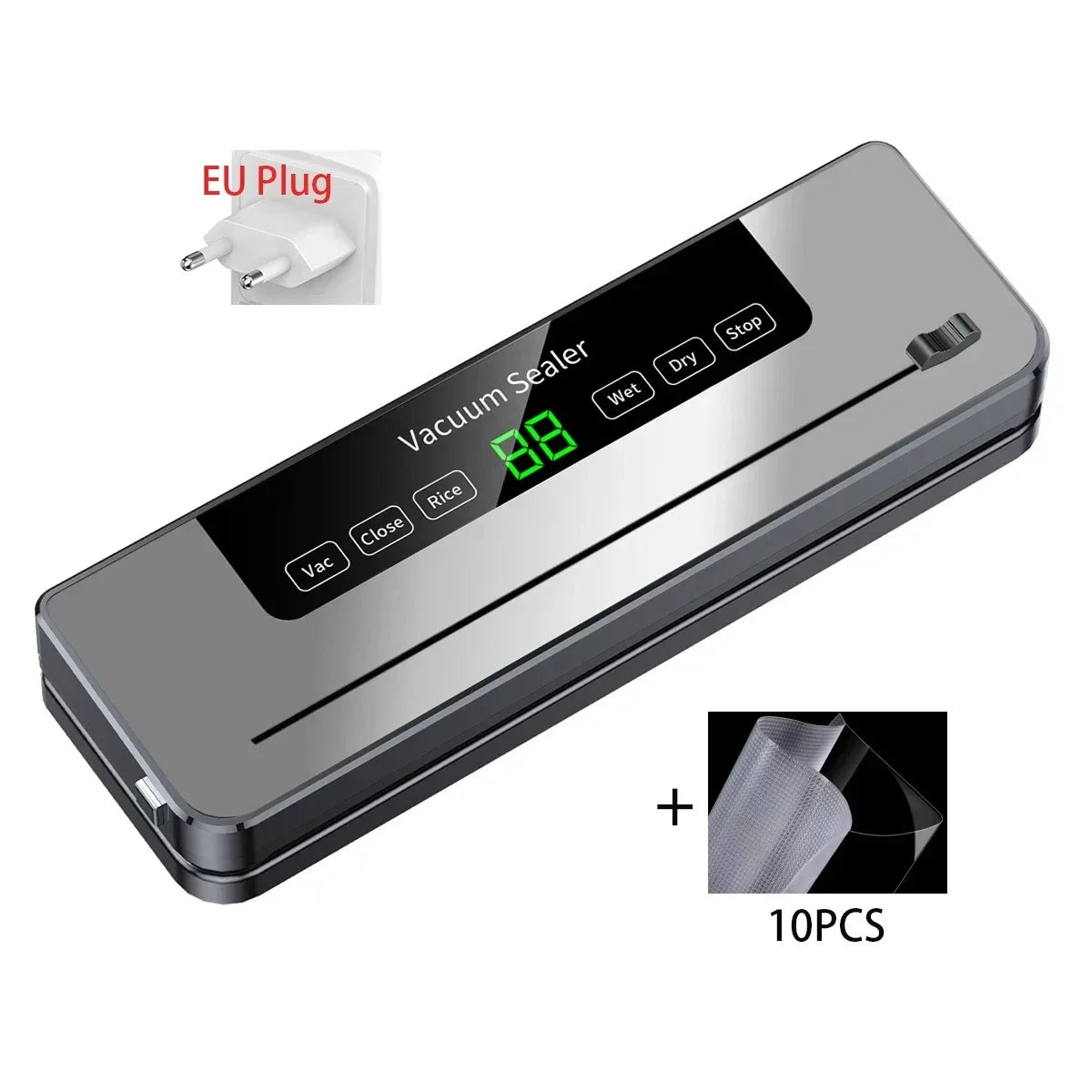 Electric Vacuum Sealer with Built-In Cutter | Dry & Wet Food
