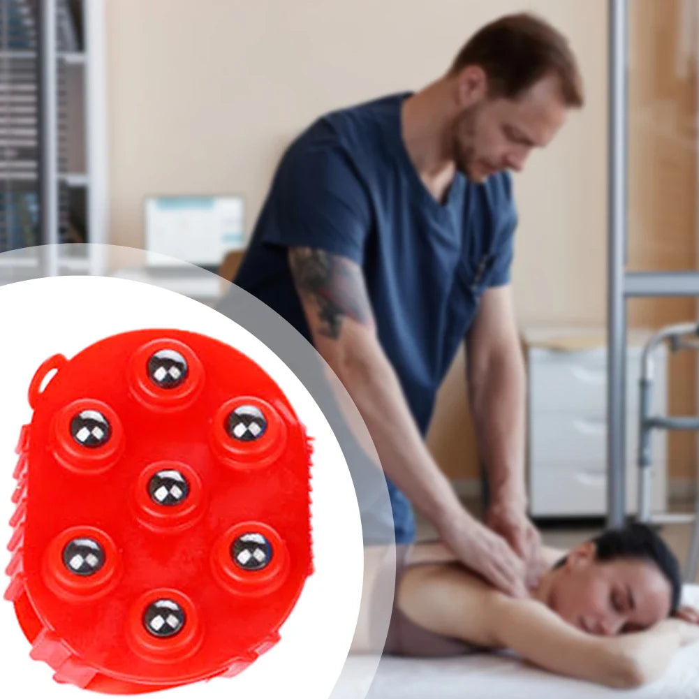 Silicone 7-Ball Roller Massager Glove | 360° Rotating Handheld