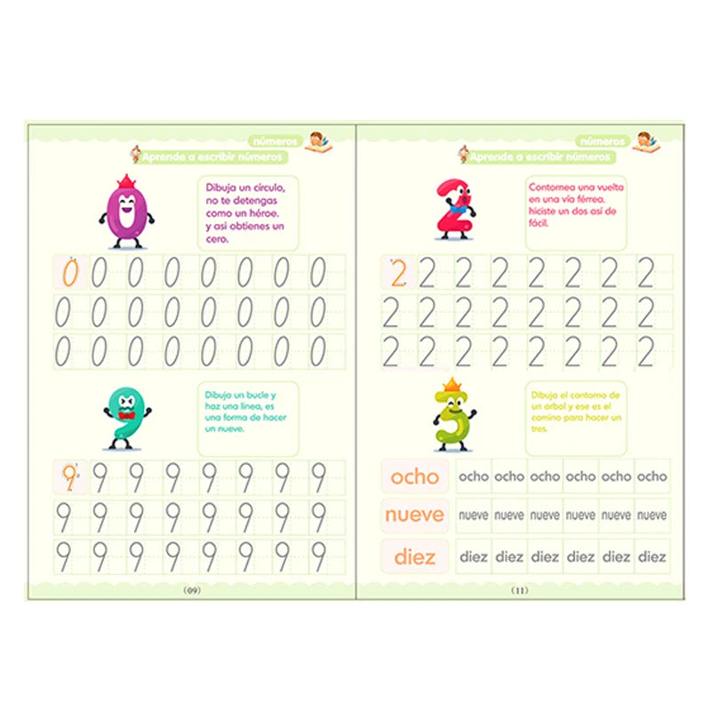 Wiping Spanish Magic Copybook Pen Preschools Kids Calligraphy