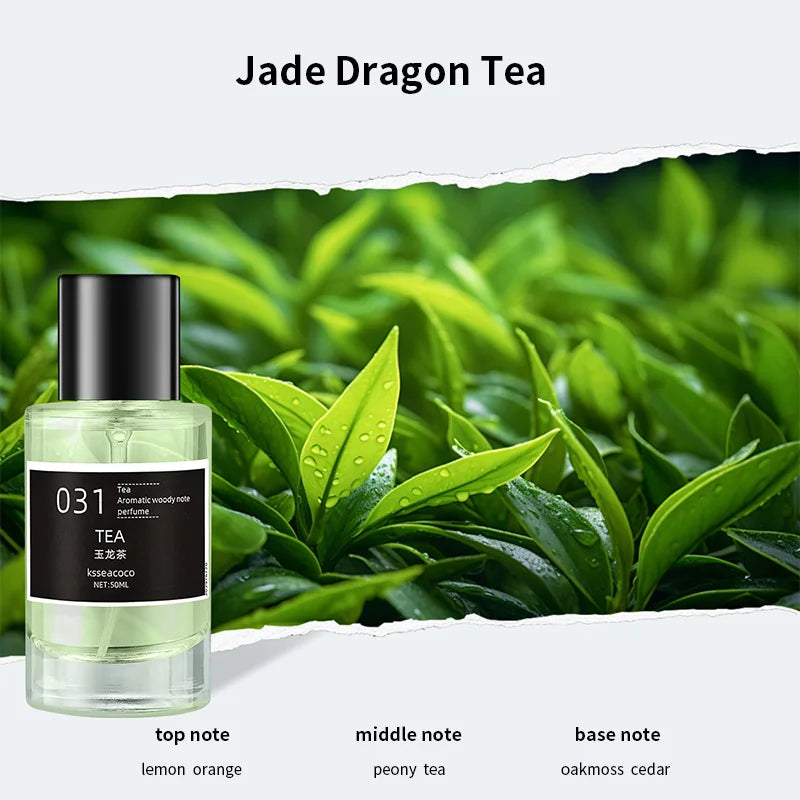 Brand Perfume Lasting Fragrance New Fresh Light Fragrance Tk Hot Selling Elegant Woody Fragrance 50ml Men's And Women's Perfume Peaceful Pleasures Health and Wellness Jade Dragon Tea