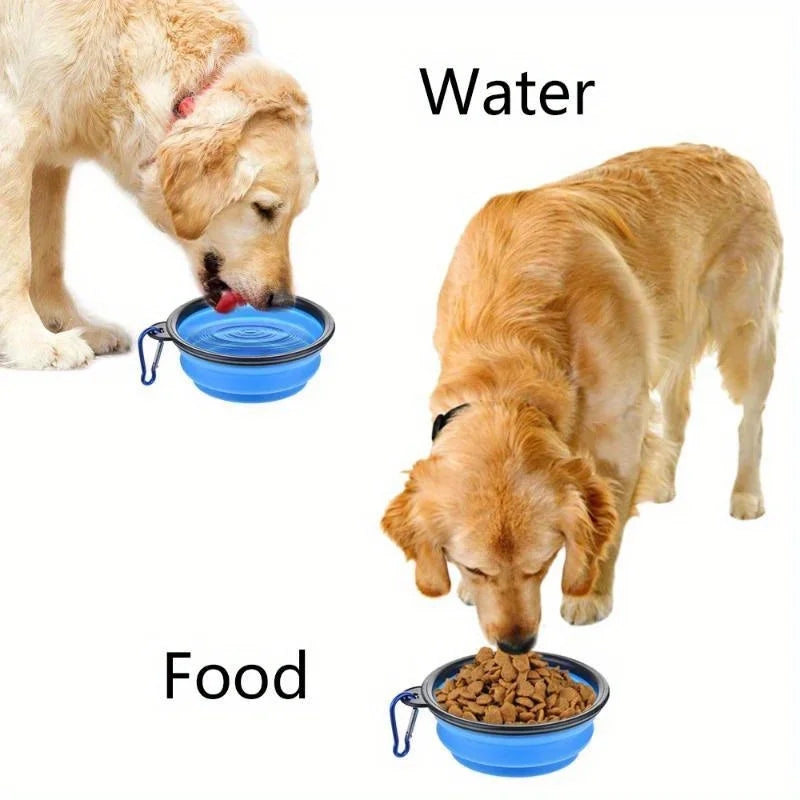 Foldable Silicone Pet Travel Bowl 1000ml with Carabiner