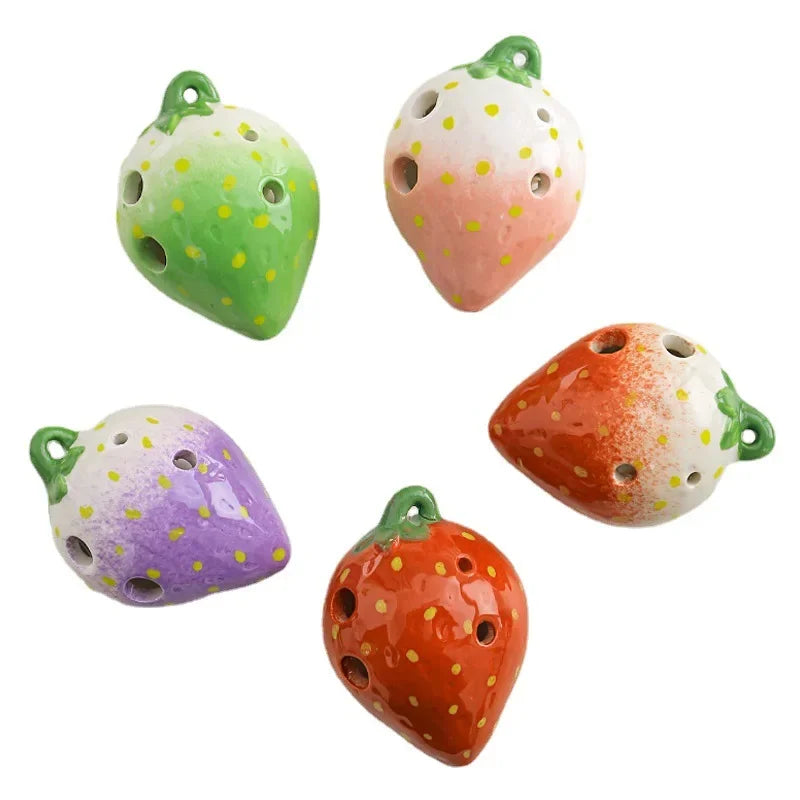 Strawberry Fruits Ocarina 6 Holes Creative Gradient Students Ceramics