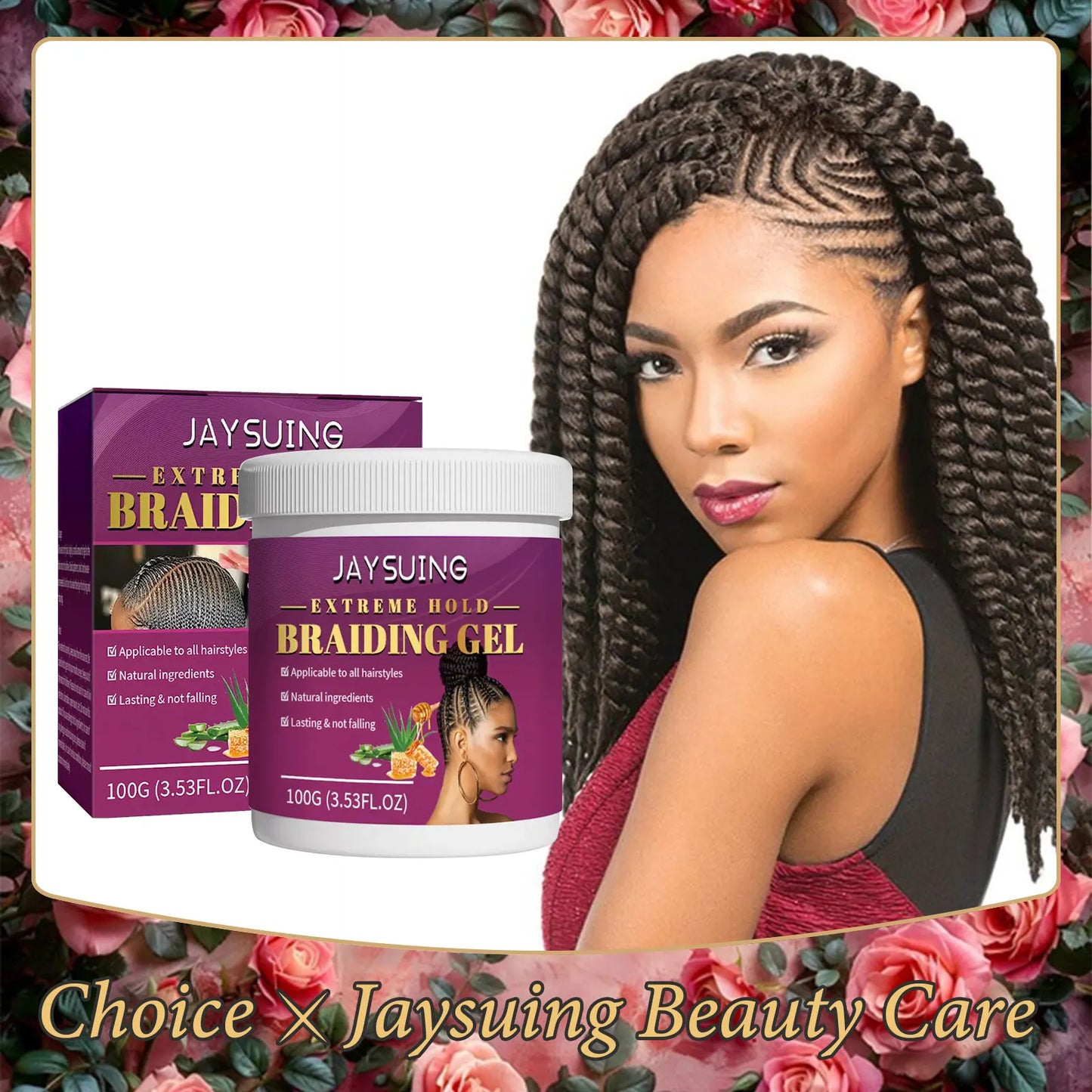 Jaysuing Extreme Hold Braiding Gel – Edge Control & Anti-Frizz
