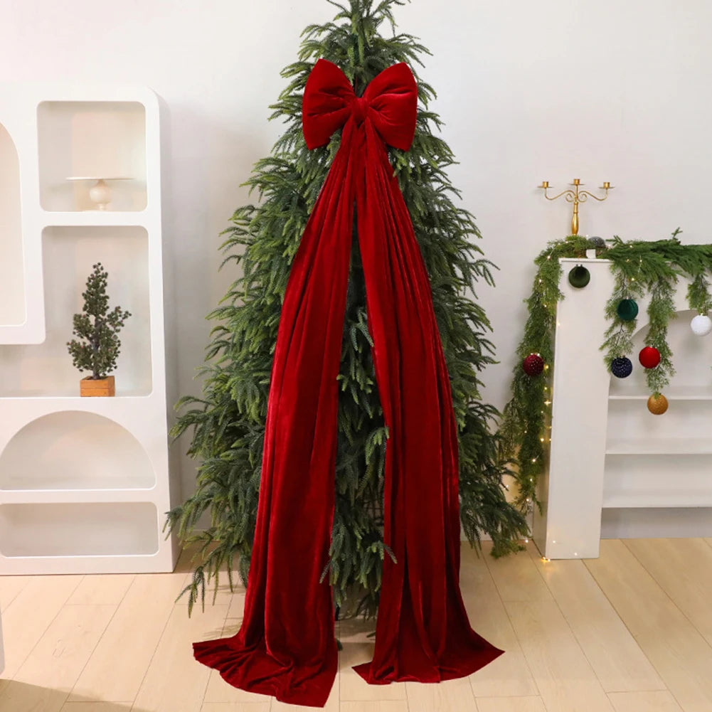 Extra Large Red Velvet Christmas Tree Topper Bow | 200cm