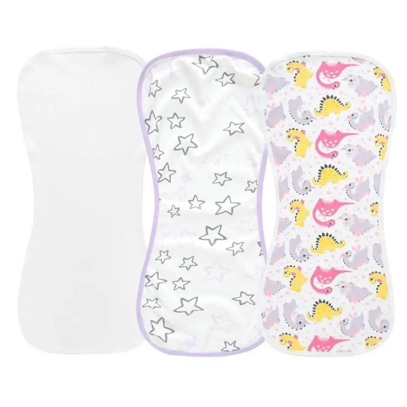 Soft Cotton Baby Burp Cloths – 3 or 5 Pack Infant Feeding Bibs