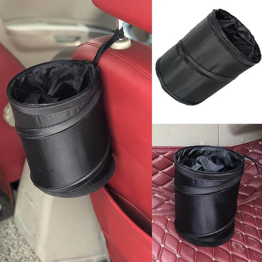 Black Car Trash Can Pack Bag Waterproof Car Trash Bag for Little Leak Proof Cooler Bag- Car Garbage Bag with Side Pocket Zr Peaceful Pleasures Health and Wellness