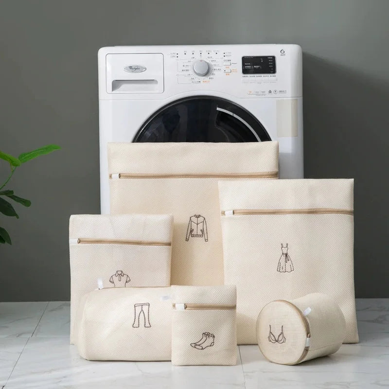 6-Piece Mesh Laundry Bags Set – Zippered & Breathable