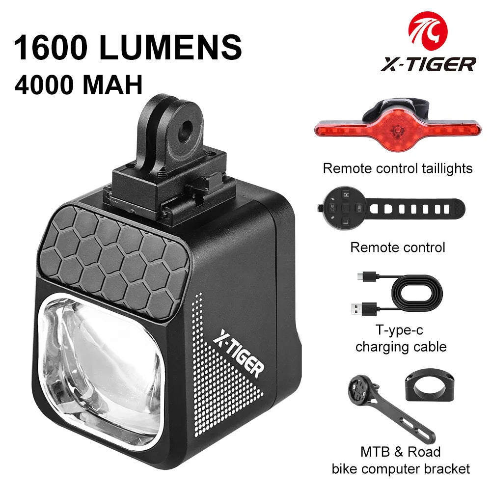 X-TIGER 1600 LM Bike Headlight | Wireless Remote, GoPro Mount