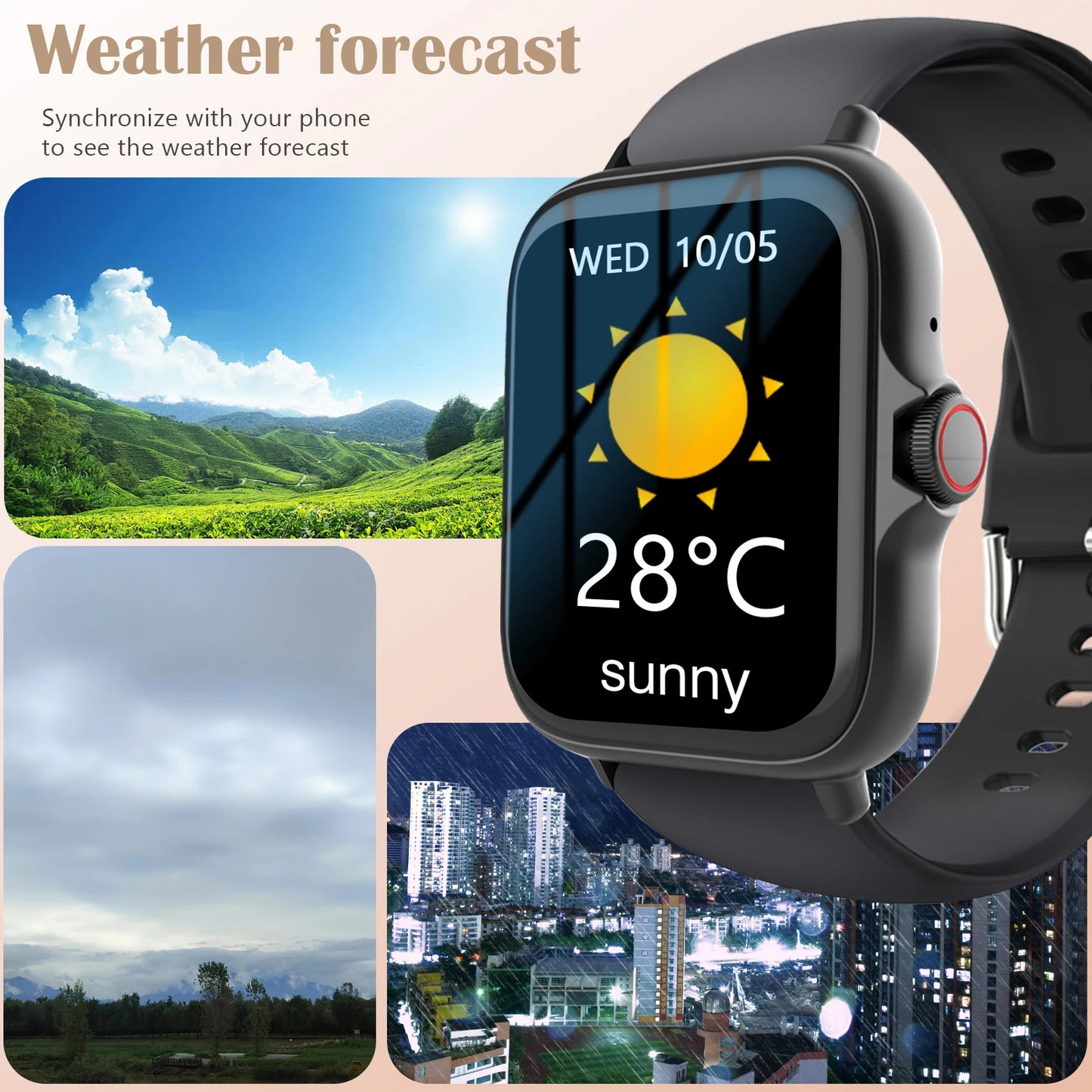 CHAONB Y68 Smartwatch – Fitness Tracker, Music & Call Control
