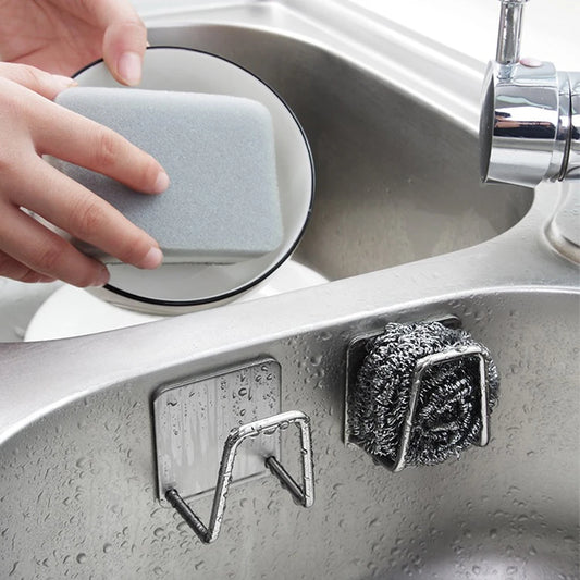 1-2PCS Stainless Steel Sponge Drain Rack Kitchen Sink Cloth Steel Wire Ball Sink Cover Storage Organizer 304 Material Peaceful Pleasures Health and Wellness