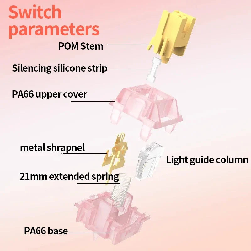 Outemu Silent Peach & Lemon V3 5-Pin Mechanical Switches
