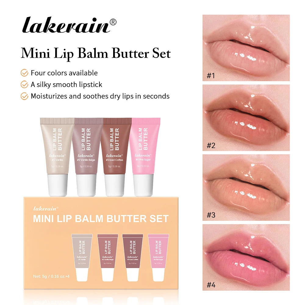 Summer Butter Mini Lip Balm Travel Kit Buttery Moisturizing Tinted Lip Balm Watery Multi-color Lipstick For All Skin Types Peaceful Pleasures Health and Wellness