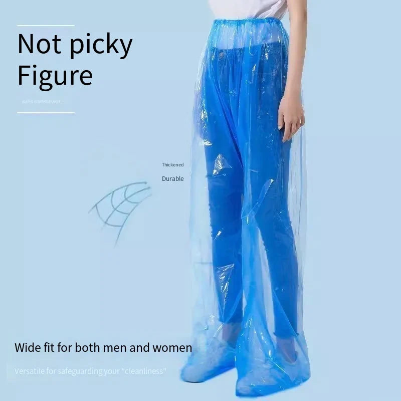 Disposable Waterproof Rain Pants – Unisex One Size, 1 or 6 Pack
