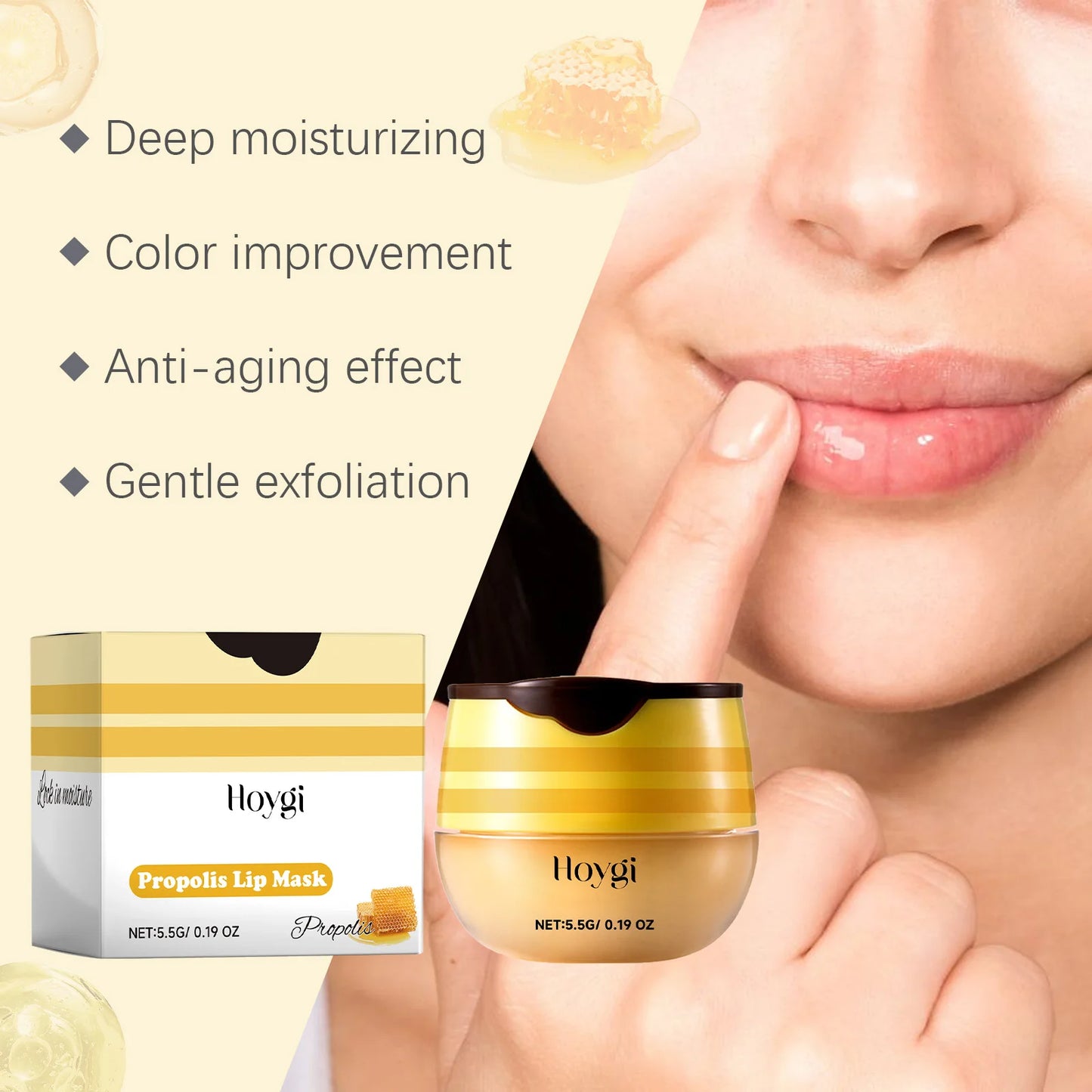 Propolis lip mask fades lip lines anti-crack protection lip balm moisturizes hydrating and lip care lip mask Peaceful Pleasures Health and Wellness
