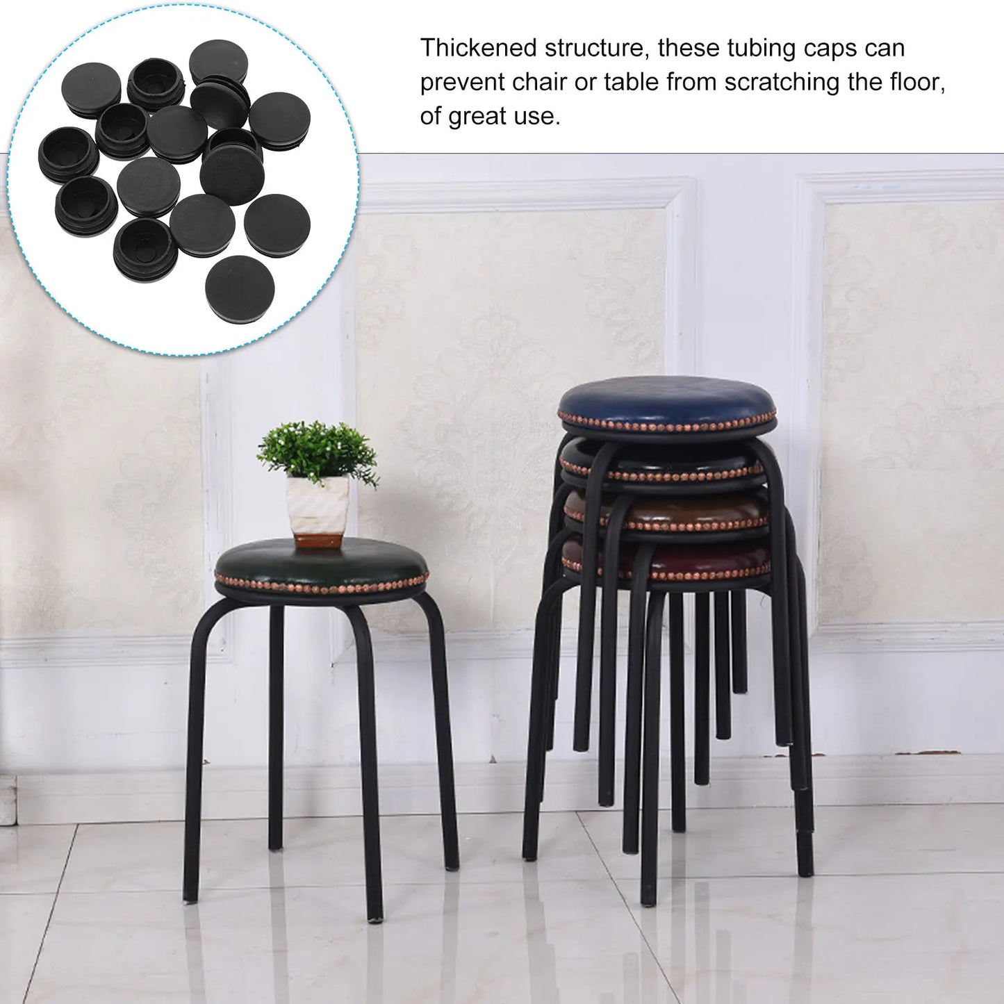 16Pcs Thickened Tubing Caps Plastic Furniture Feet Covers Chair Leg Protectors Floor Tubing Plug Caps Plastic Plugs Covers Peaceful Pleasures Health and Wellness