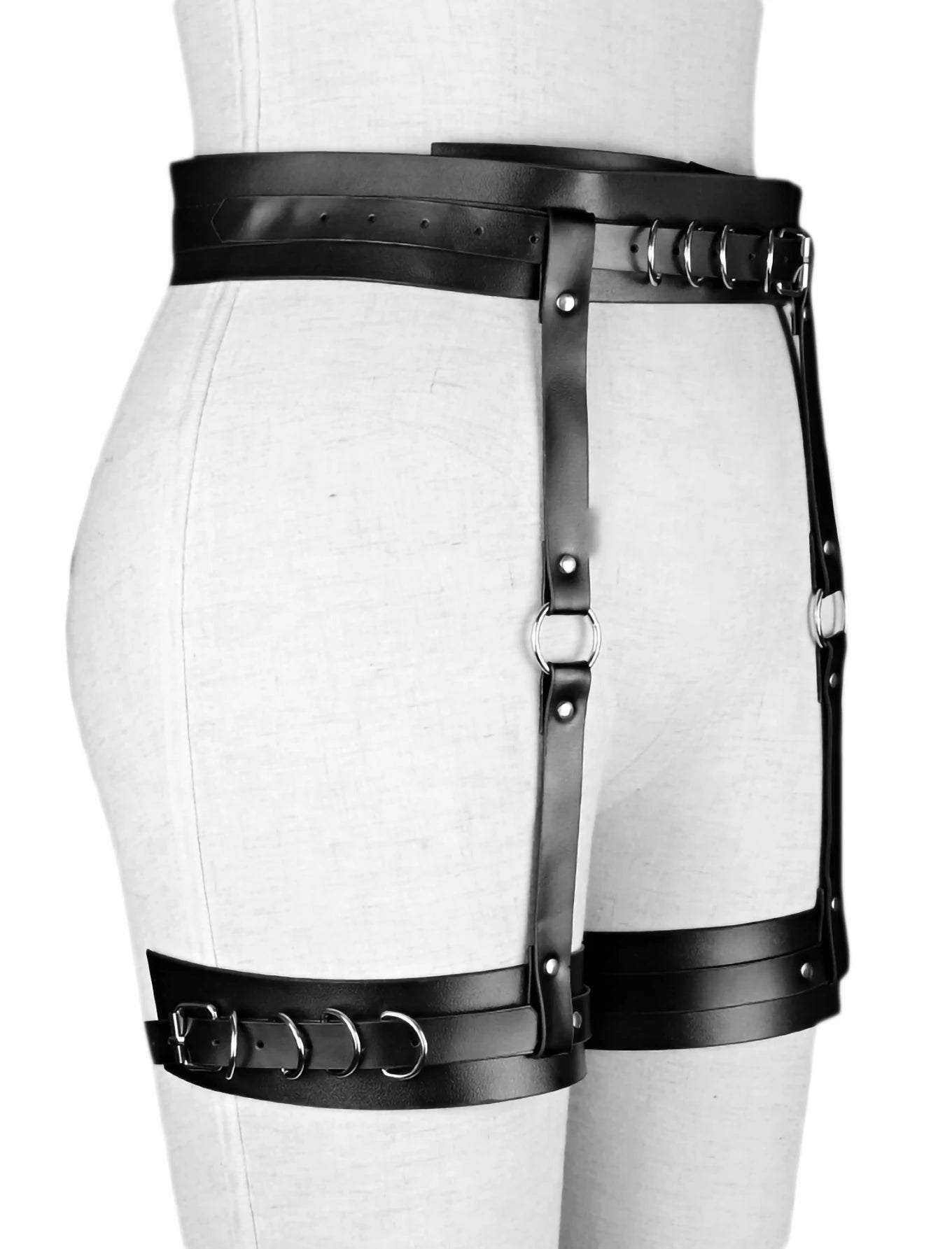 Sexy Woman Lingerie Goth Leather Garter Belt Punk Lower Body Harness