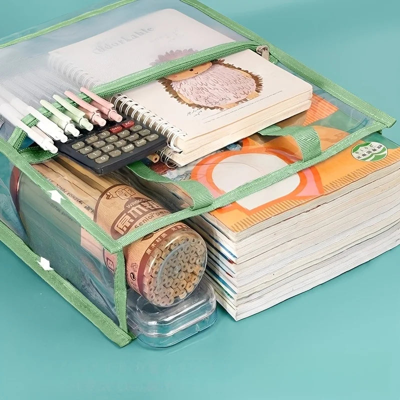 Transparent A4 File Bag Waterproof Zipper Document Organizer