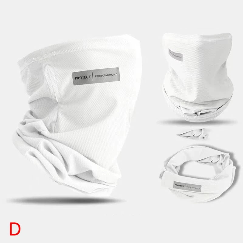 Summer Ice Silk Sunscreen Mask For Men Women Outdoor Cycling Face Cover Solid Color Neck Wrap UV Protection Ear Bandana Scarf Peaceful Pleasures Health and Wellness