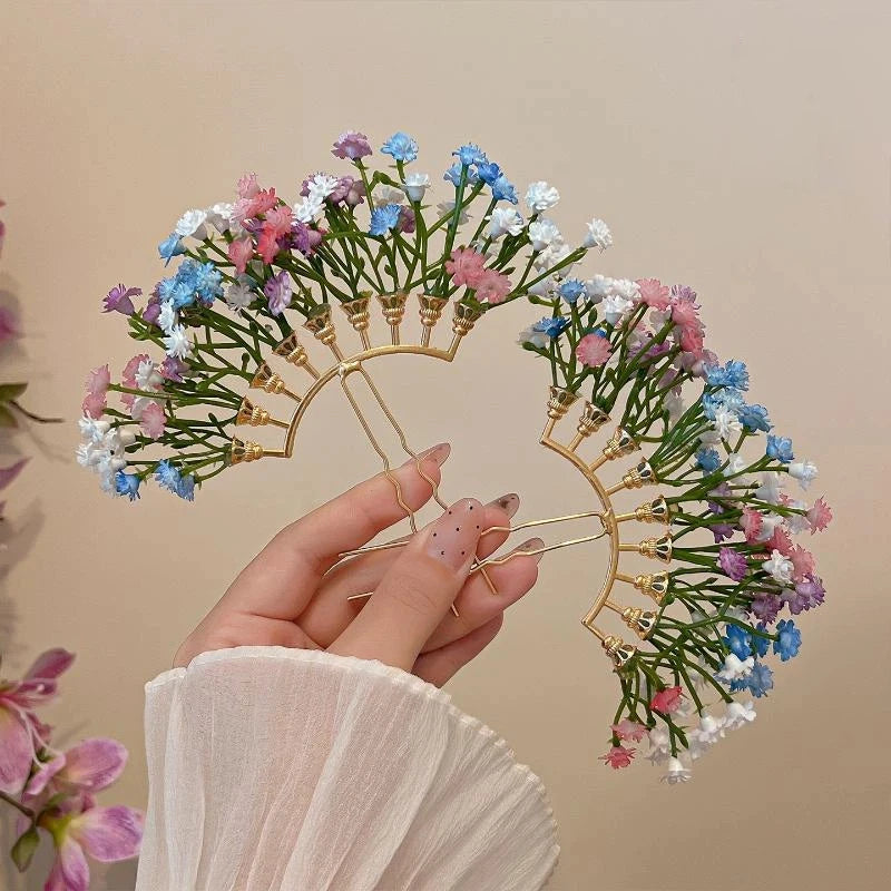 Bridal Floral Hair Stick | U-Shape Wedding Hairpin Accessory