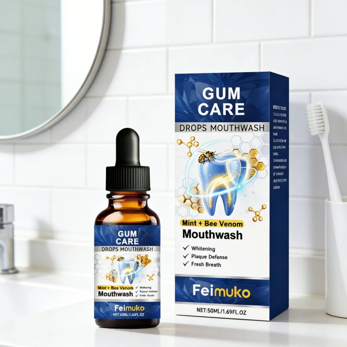 Feimuko Bee Venom Mouthwash – Gum Care & Whitening 50ml