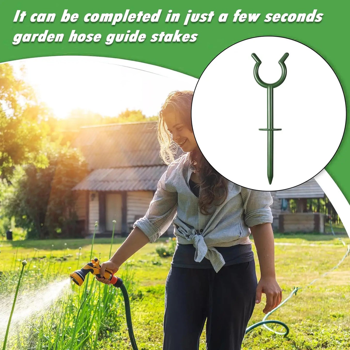 10-Pack Garden Hose Guide Stakes | Heavy Duty Plant Protection Garden Hose Guide Stakes Peaceful Pleasures Health and Wellness
