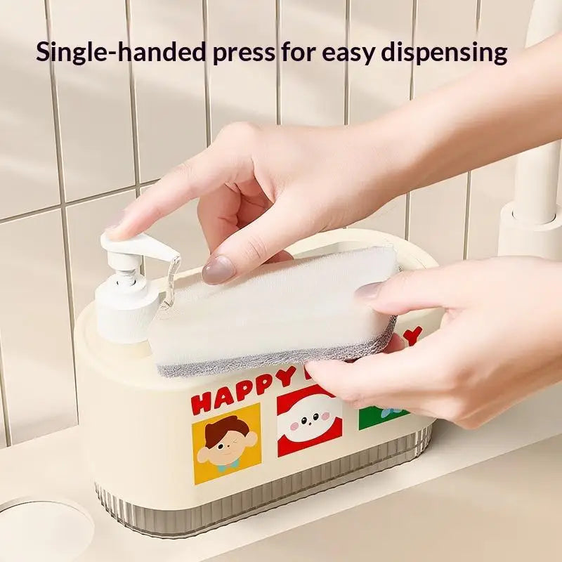 2-in-1 Dish Soap Dispenser with Sponge Holder | Kitchen Sink