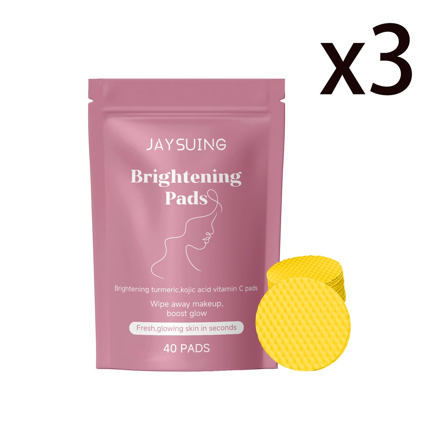 Turmeric Kojic Acid Brightening Cleansing Pads – 40 Pcs
