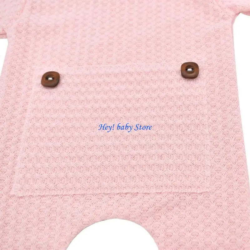 Newborn Knitted Romper & Turban Hat Set | Baby Photo Prop
