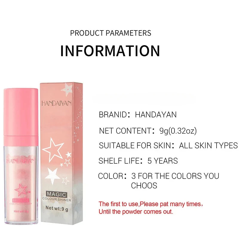 Shimmering Highlighter Powder – Face, Eyes, Lips, Body & Hair
