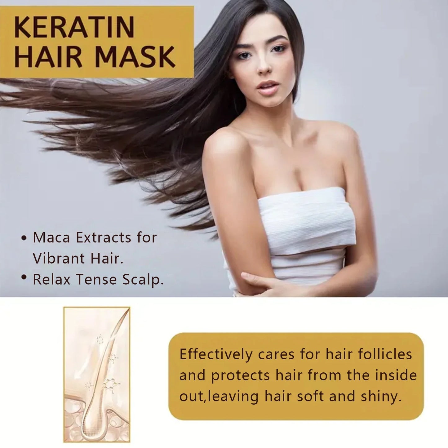 Keratin Hair Mask – Smoothing, Frizz Control & Deep Nourishment