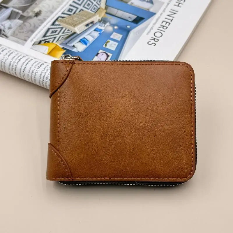 Men's Slim Zipper Wallet | Multi-Card Holder & Coin Pocket