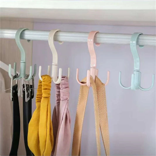 Large Creative Multifunctional Rotatable Four Claw Hooks Coat Hanging Bags Scarf Wardrobe Storage Hangers Doorway Hangers Bags Peaceful Pleasures Health and Wellness