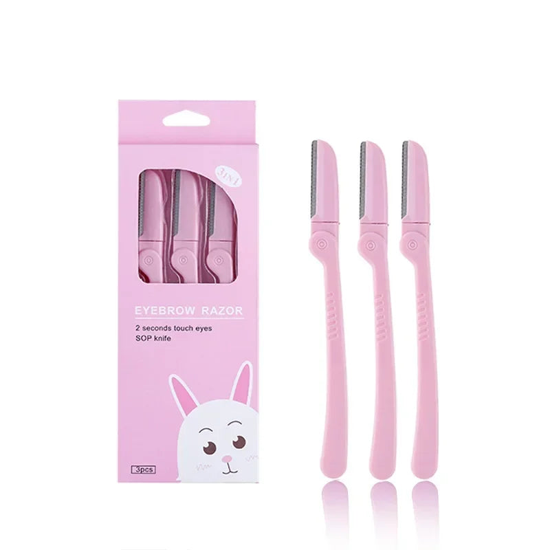 Women Face Care Hair Removal Tool Makeup Shaver Knife Eyebrow Trimmer Safe Shaving Rezors (3pcs/lot) Peaceful Pleasures Health and Wellness 3PCS Pink