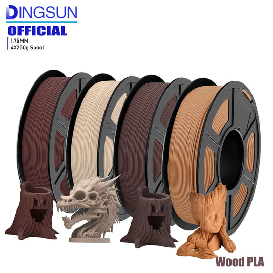 Wood PLA 3D Printer Filament 1.75mm Matte | 4×250g 1kg Spools 3D Printer Filament Peaceful Pleasures Health and Wellness