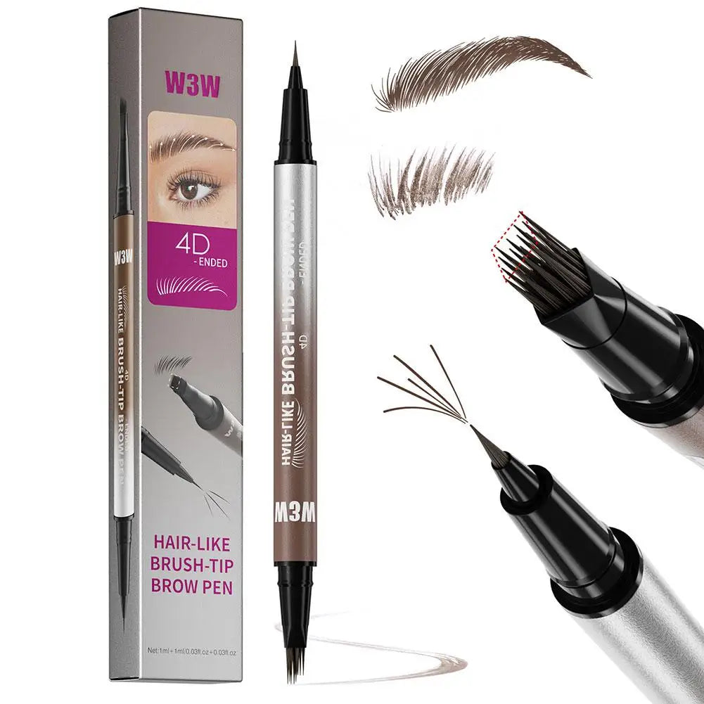 4D Miniature Double Head 2in1 Eyebrow Eyeliner Pencil - Waterproof Non Smudge Multi Color Liquid Eyebrow Pencil Dual Use Eye Peaceful Pleasures Health and Wellness 02