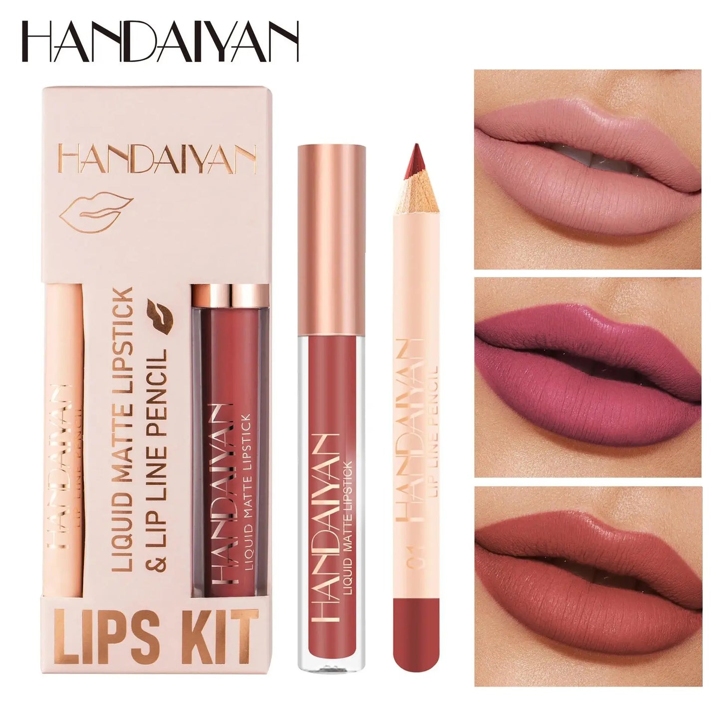 Handaiyan 2-in-1 Matte Lipstick & Lip Liner Set | 12 Shades