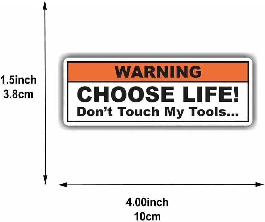 Funny "Don't Touch My Tools" Vinyl Bumper Sticker Decal 2 Pack