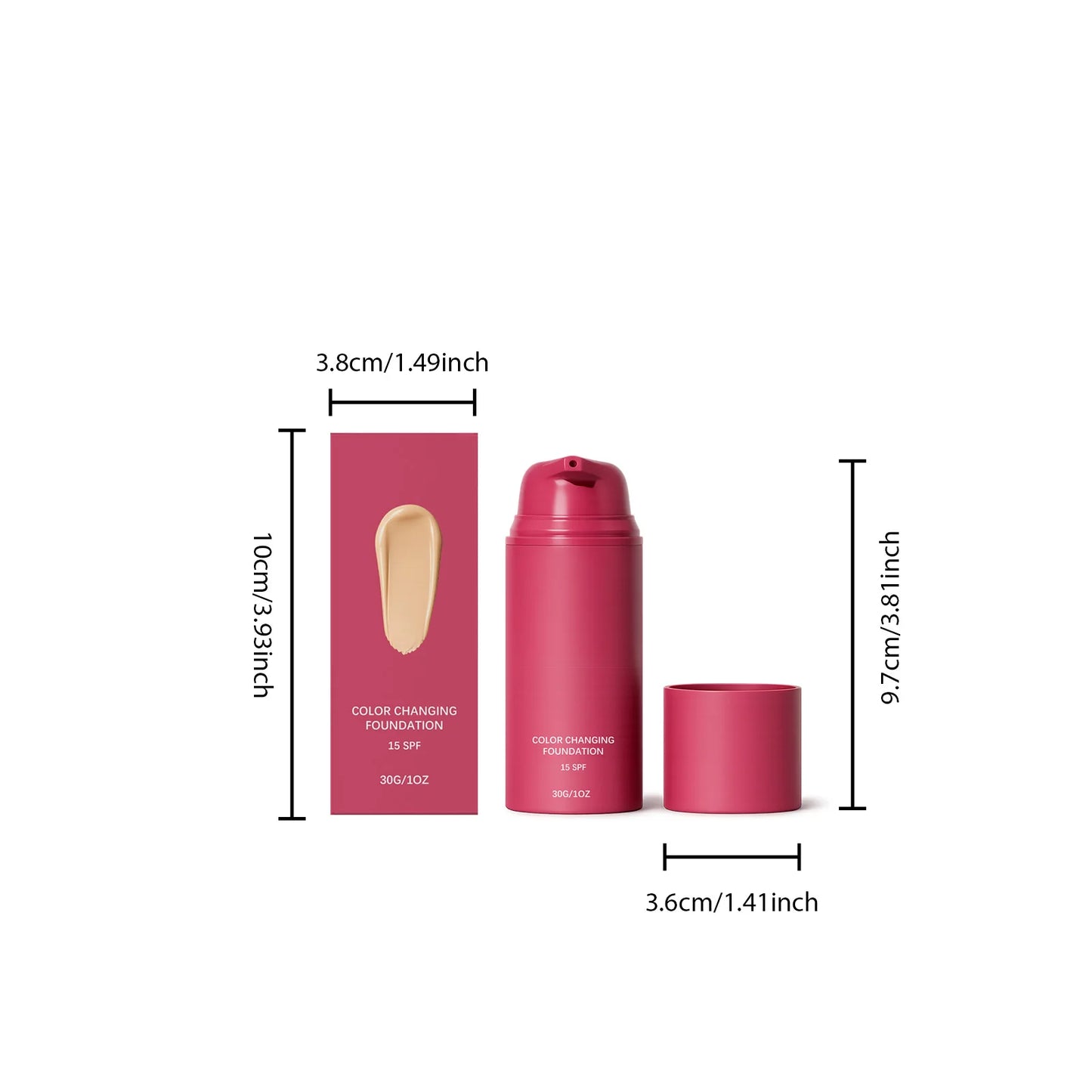 Color Changing Foundation 30g | Moisturizing Glowing Skin