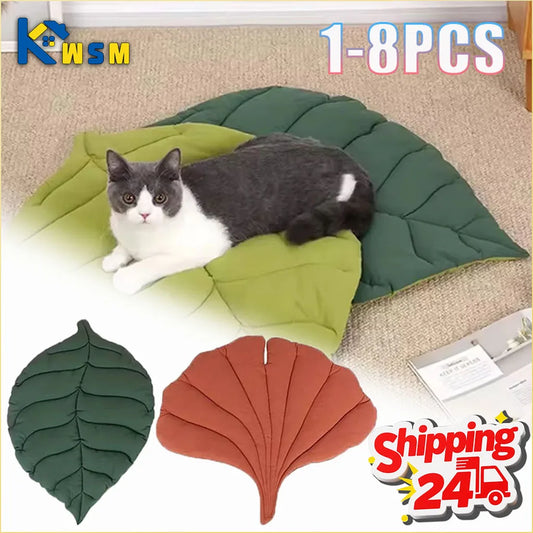 Leaf Shape Pet Mat – Thick Cotton Cat Bed & Dog Crate Pad Pet Bed Mat Oasis Select