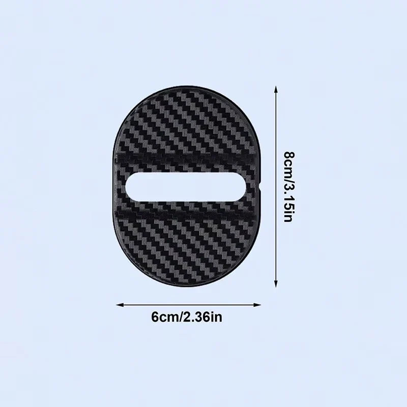 4Pcs Carbon Fiber Door Lock Covers | Peel & Stick Car Protectors