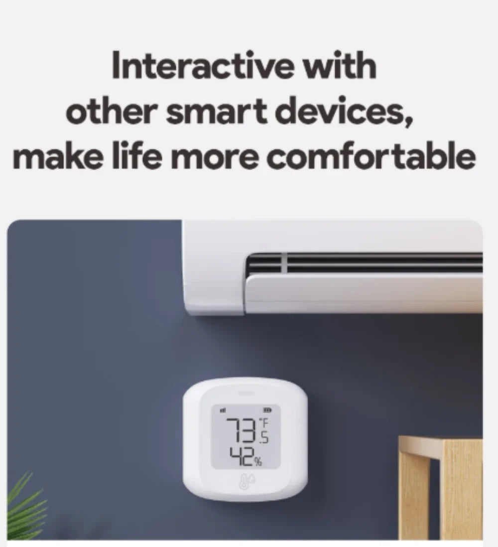 Tuya ZigBee / WIFI Temperature And Humidity Sensor LED Screen Smart Home Linkage Thermo-hygrome Google Home Alexa Voice Control Peaceful Pleasures Health and Wellness