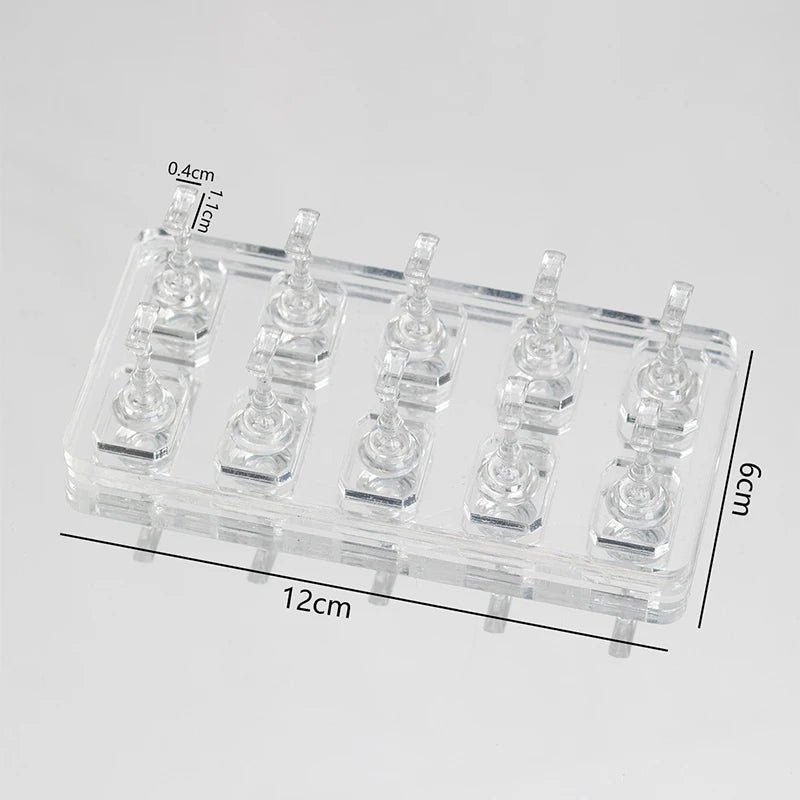 Nail Stand Non-Magnetic False Nail Tips Holder For Cat Eye Gel Press On Nails Display Rack Acrylic Nail Painting 1/5/10 Grids Peaceful Pleasures Health and Wellness 10 octagon