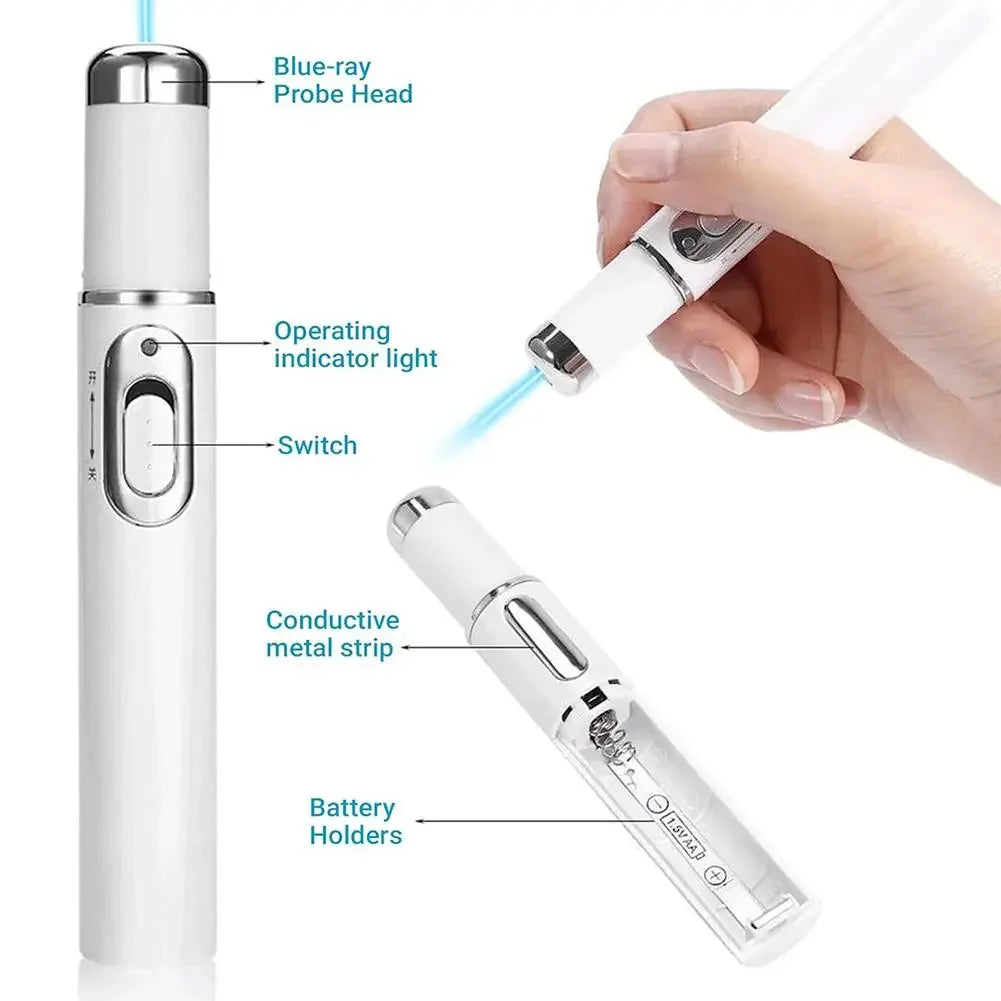 Under-Eye Blue Light Therapy Pen — LED Massage Beauty Device Skincare Devices Peaceful Pleasures Health and Wellness