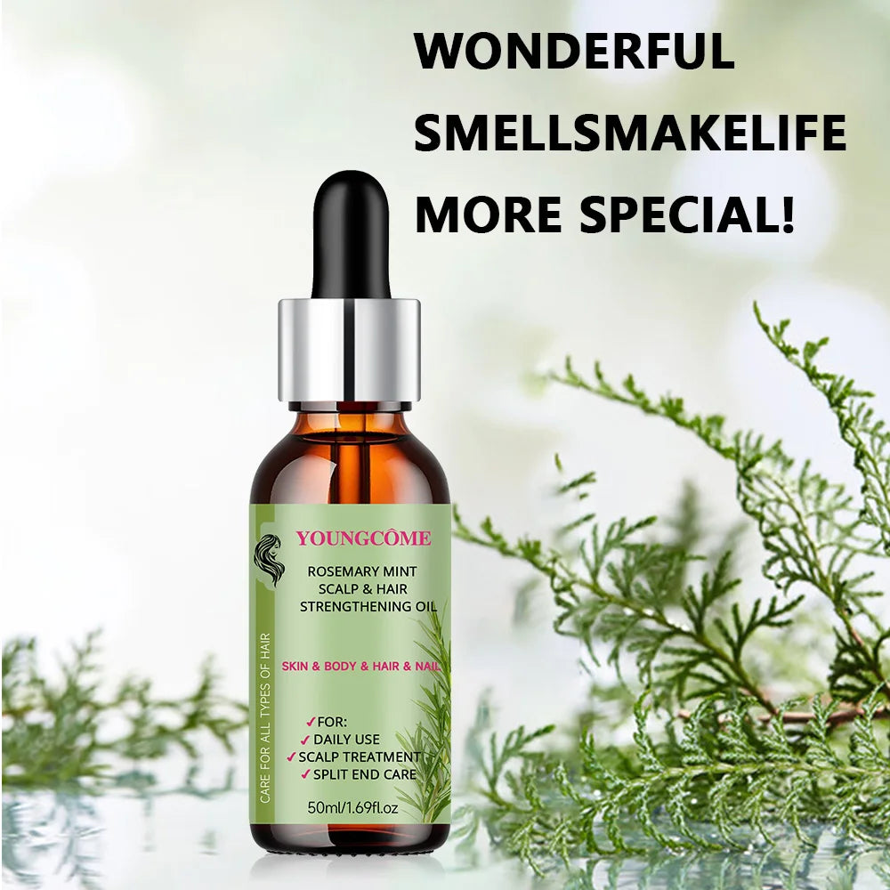 Rosemary Mint Scalp Hair Strengthening Oil,Deep Hydration,Repairs Damage，Enhances Shine，Promotes Growth，Smooths & Detangles Peaceful Pleasures Health and Wellness