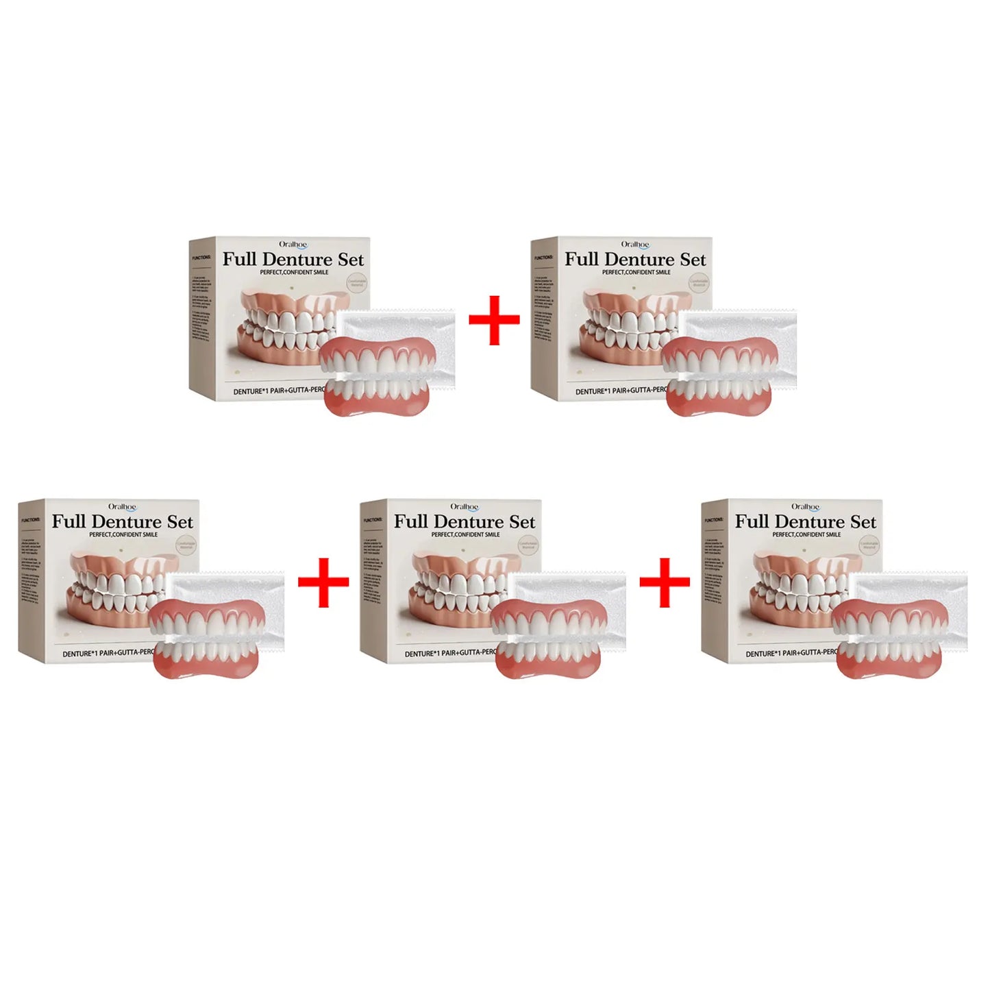Oralhoe Adjustable Fake Teeth Veneer Kit – Upper & Lower Dentures