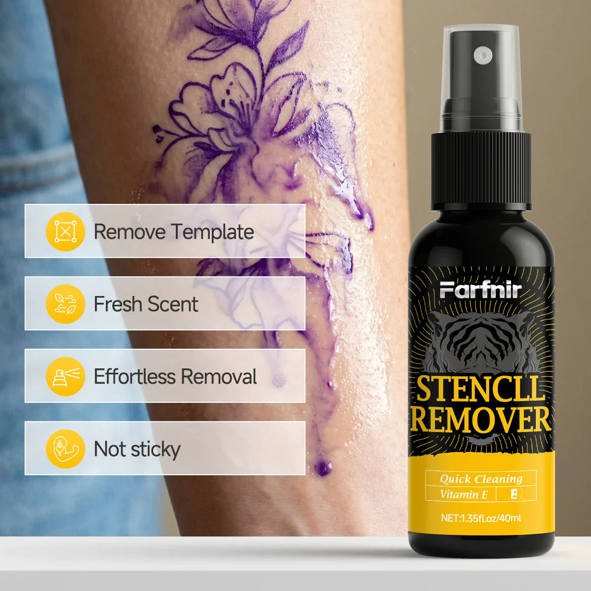 Skin Stencil Remover Spray – All Skin Types | 40ml