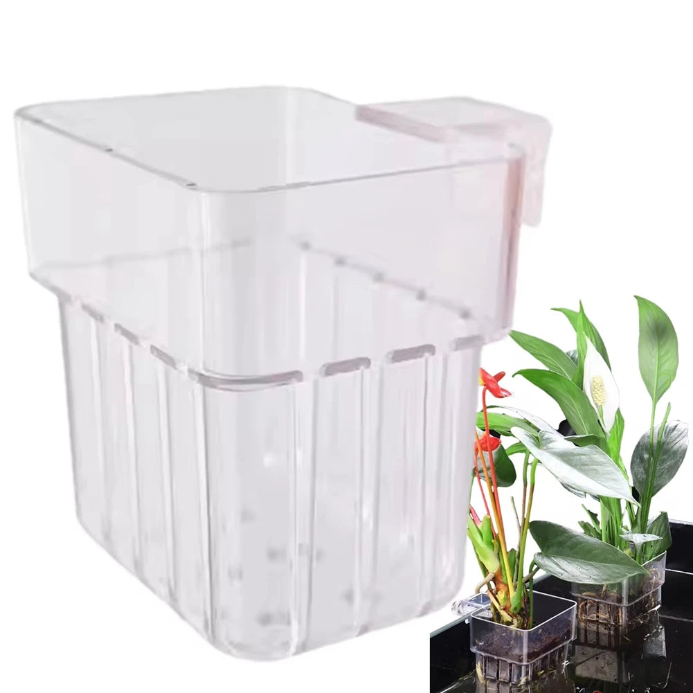 Aquarium Hydroponic Planting Cups | Clear Acrylic Fish Tank Holder 3pc
